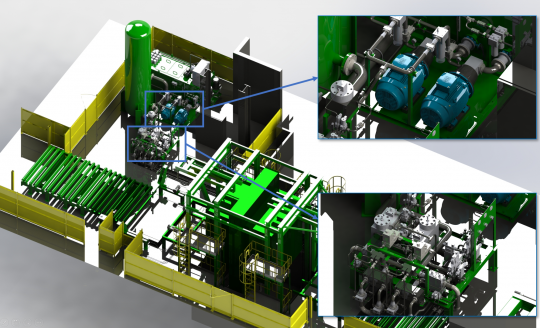 Grafika Hydraulic installation of the press